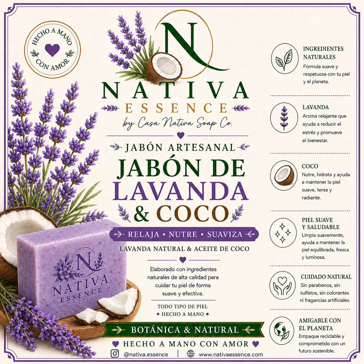 🧼 Jabón de Lavanda & Coco