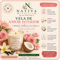 Vela Amor Interior — Rosas, Vainilla & Coco